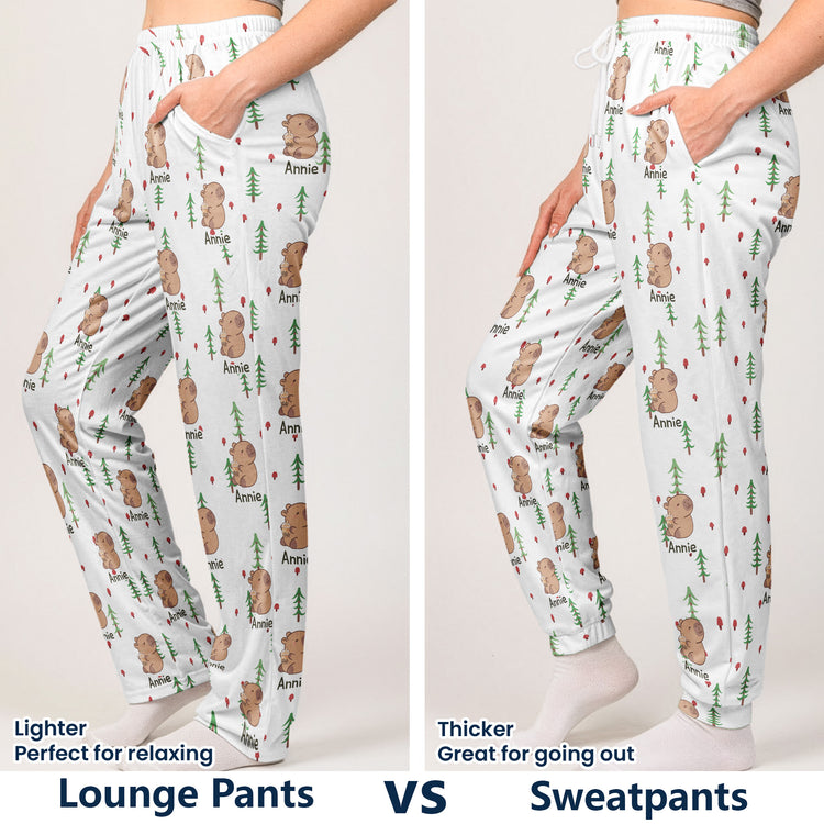 Cute Capybara Gift For Capybara Lovers - Personalized Lounge Pants 4