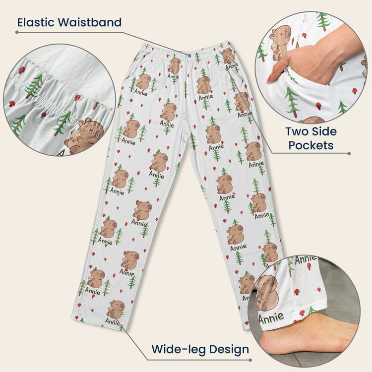 Cute Capybara Gift For Capybara Lovers - Personalized Lounge Pants 5
