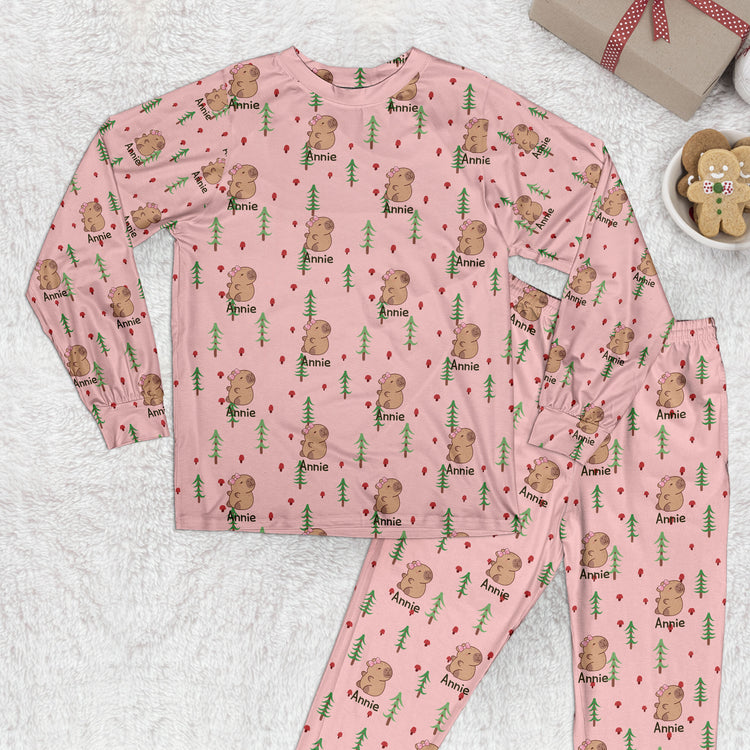 Cute Capybara Gift For Capybara Lovers - Personalized Pajamas 5