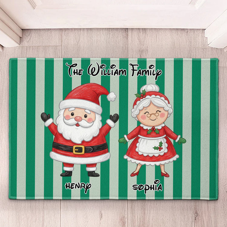Cute Character Custom Name Christmas - Personalized Doormat 4