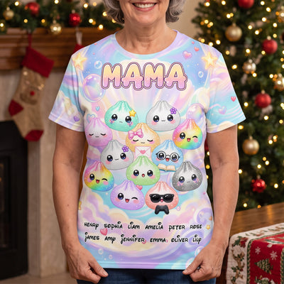Cute Dumpling Custom Name Gift For Mom Grandma - Personalized Shirt