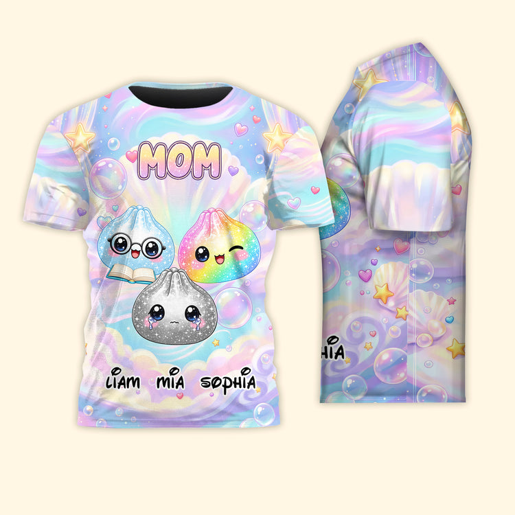 Cute Dumpling Custom Name Gift For Mom Grandma - Personalized Shirt 4