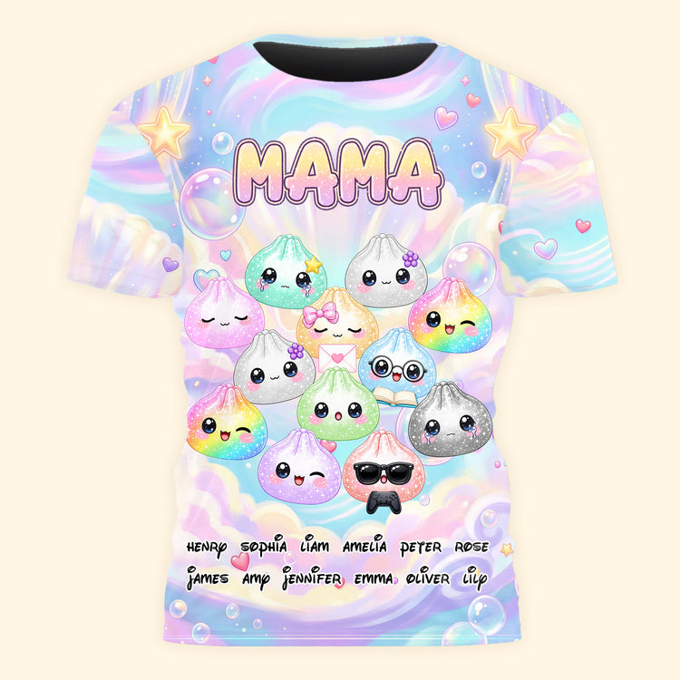 Cute Dumpling Custom Name Gift For Mom Grandma - Personalized Shirt 5