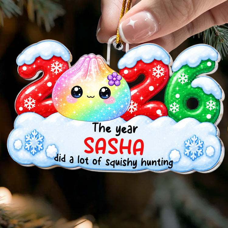 Cute Gift For Kids 2026 Cute Dumpling Squishy Hunter - Personalized Ornament 2