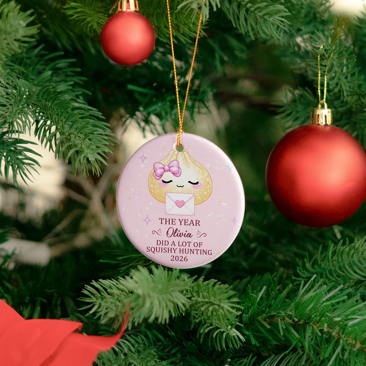 Cute Gift For Kids 2026 Cute Dumpling Squishy Hunter - Personalized Ornament 4