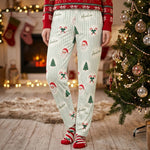 Cute Santa Claus Tree Custom Name, Christmas Gift For Her, Family Matching - Personalized Lounge Pants 1