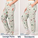 Cute Santa Claus Tree Custom Name, Christmas Gift For Her, Family Matching - Personalized Lounge Pants 4