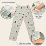 Cute Santa Claus Tree Custom Name, Christmas Gift For Her, Family Matching - Personalized Lounge Pants 5