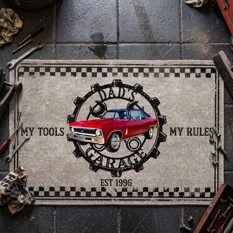 Dad's Garage My Tools My Rules - Personalized Doormat 1