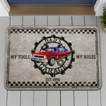Dad's Garage My Tools My Rules - Personalized Doormat 2