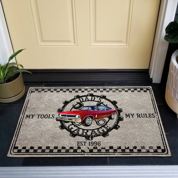 Dad's Garage My Tools My Rules - Personalized Doormat 3