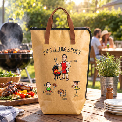 Dad's Grilling Buddies Custom Photo Gifts For Dad, Grandpa, Gifts For Men - Personalized BBQ Blanket