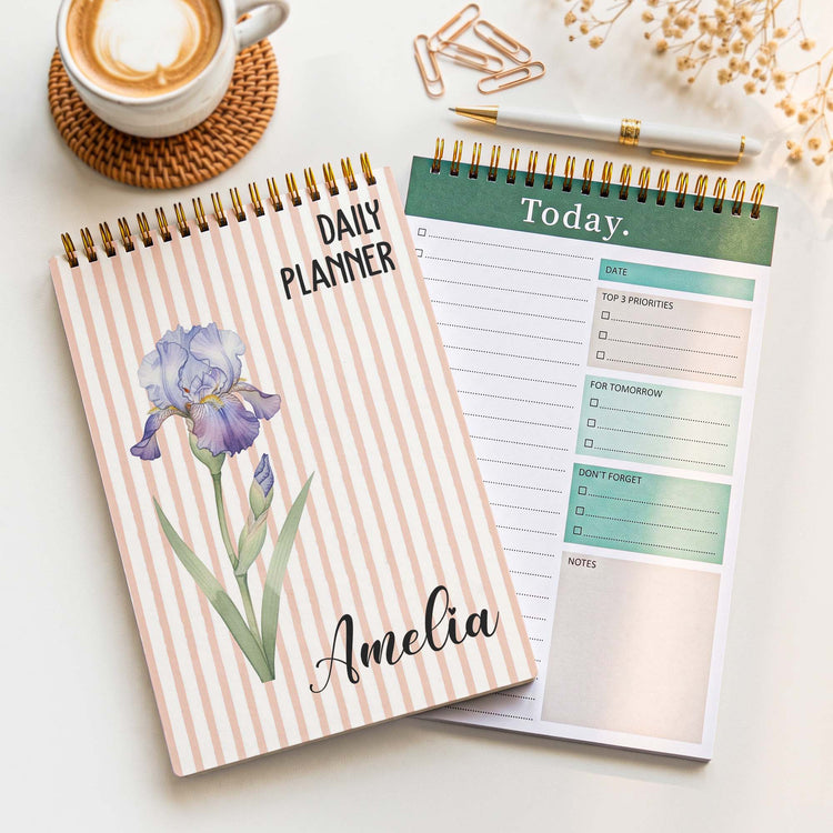Daily Planner Custom Name, Birth Flower - Custom Planner 2