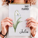 Daily Planner Custom Name, Birth Flower - Custom Planner 5
