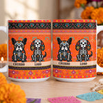 Day Of The Dead Dog Cat Pet Hispanic Mexican Flowers - Personalized Mug 5