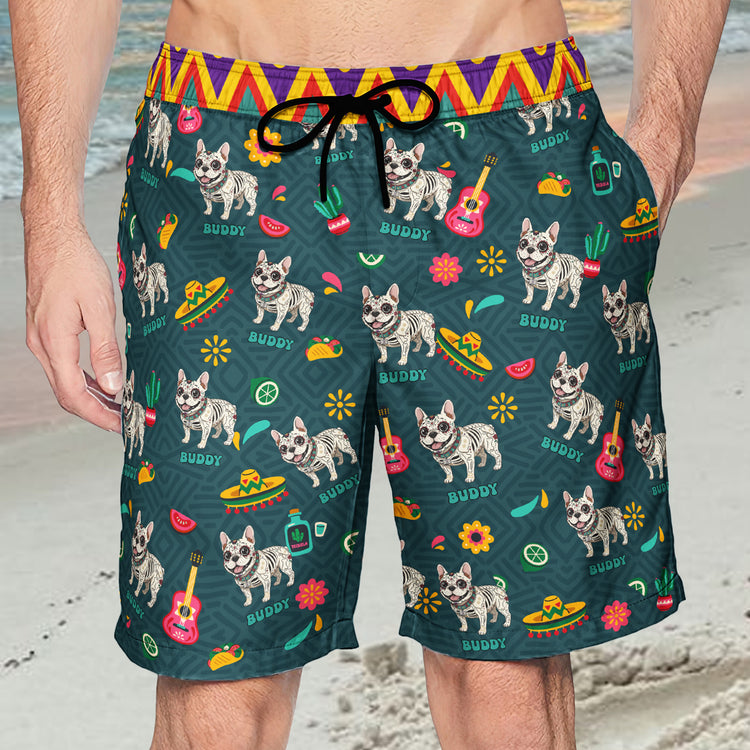 Dia De Los Muertos Custom Pet Photo Latinos Mexican Day Of The Dead - Personalized Shorts 2