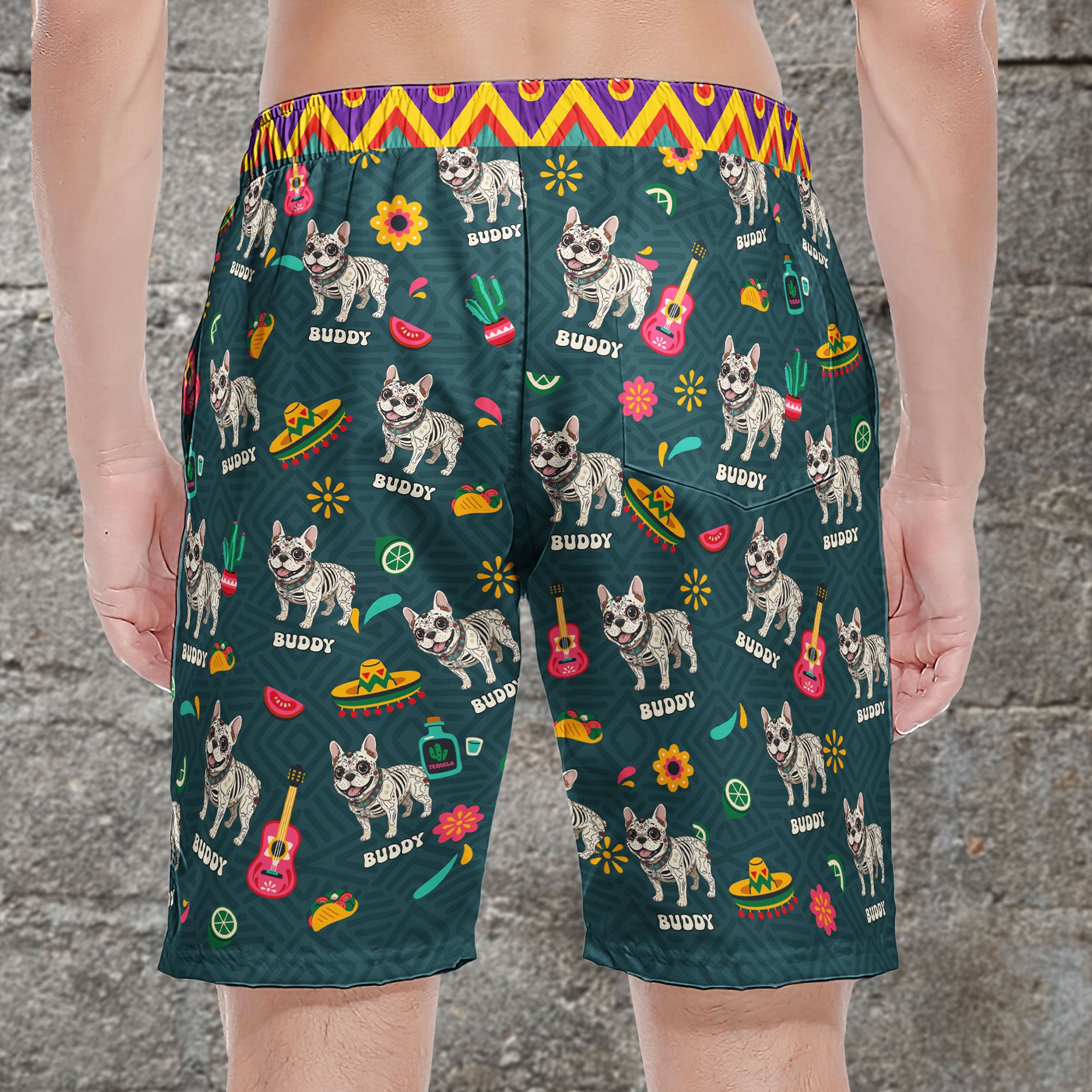 Dia De Los Muertos Custom Pet Photo Latinos Mexican Day Of The Dead - Personalized Shorts 3