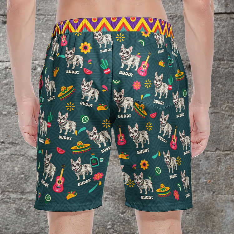 Dia De Los Muertos Custom Pet Photo Latinos Mexican Day Of The Dead - Personalized Shorts 3
