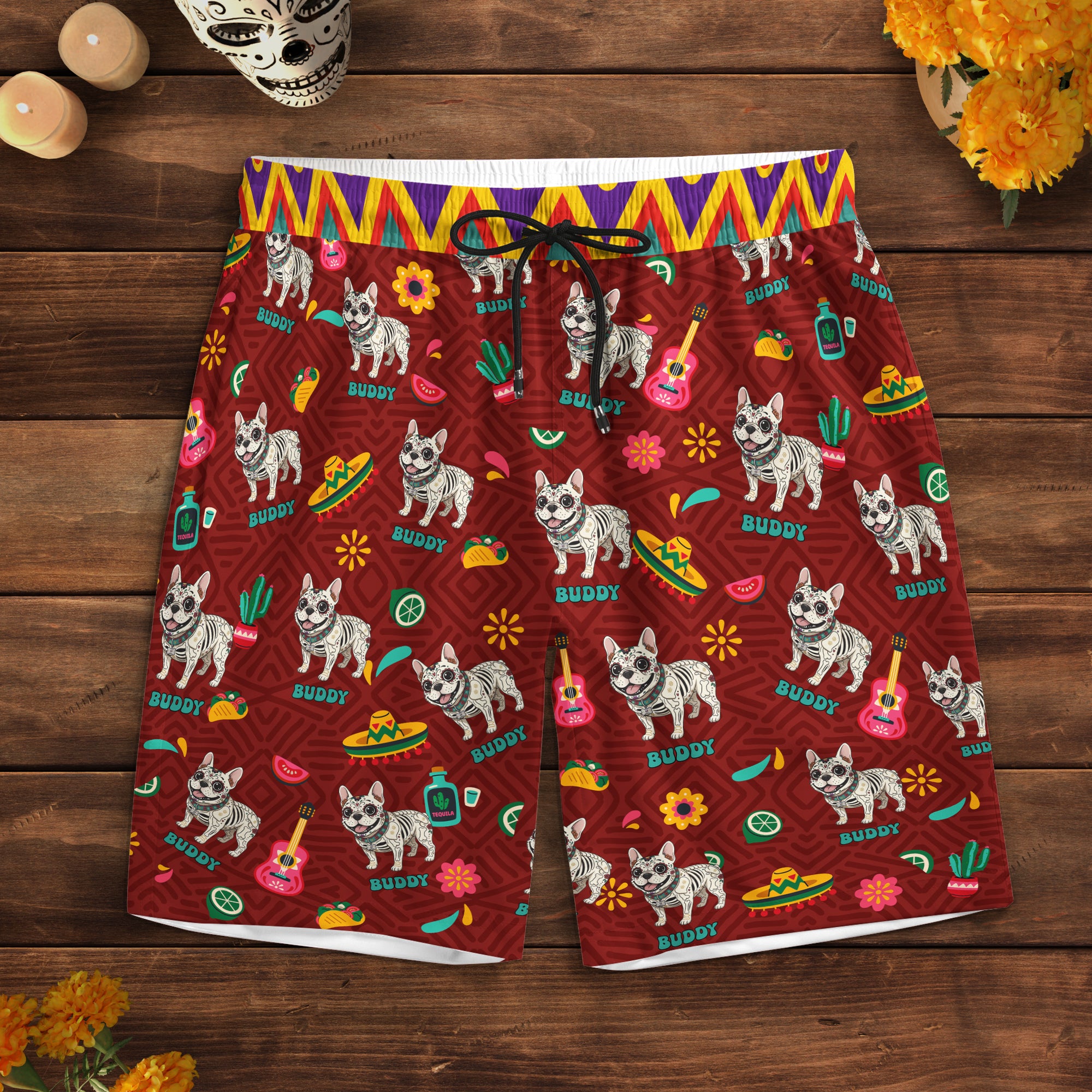 Dia De Los Muertos Custom Pet Photo Latinos Mexican Day Of The Dead - Personalized Shorts 5