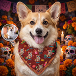 Dia De Los Muertos Custom Pet Photo Latinos Mexican - Personalized Bandana Collar 1
