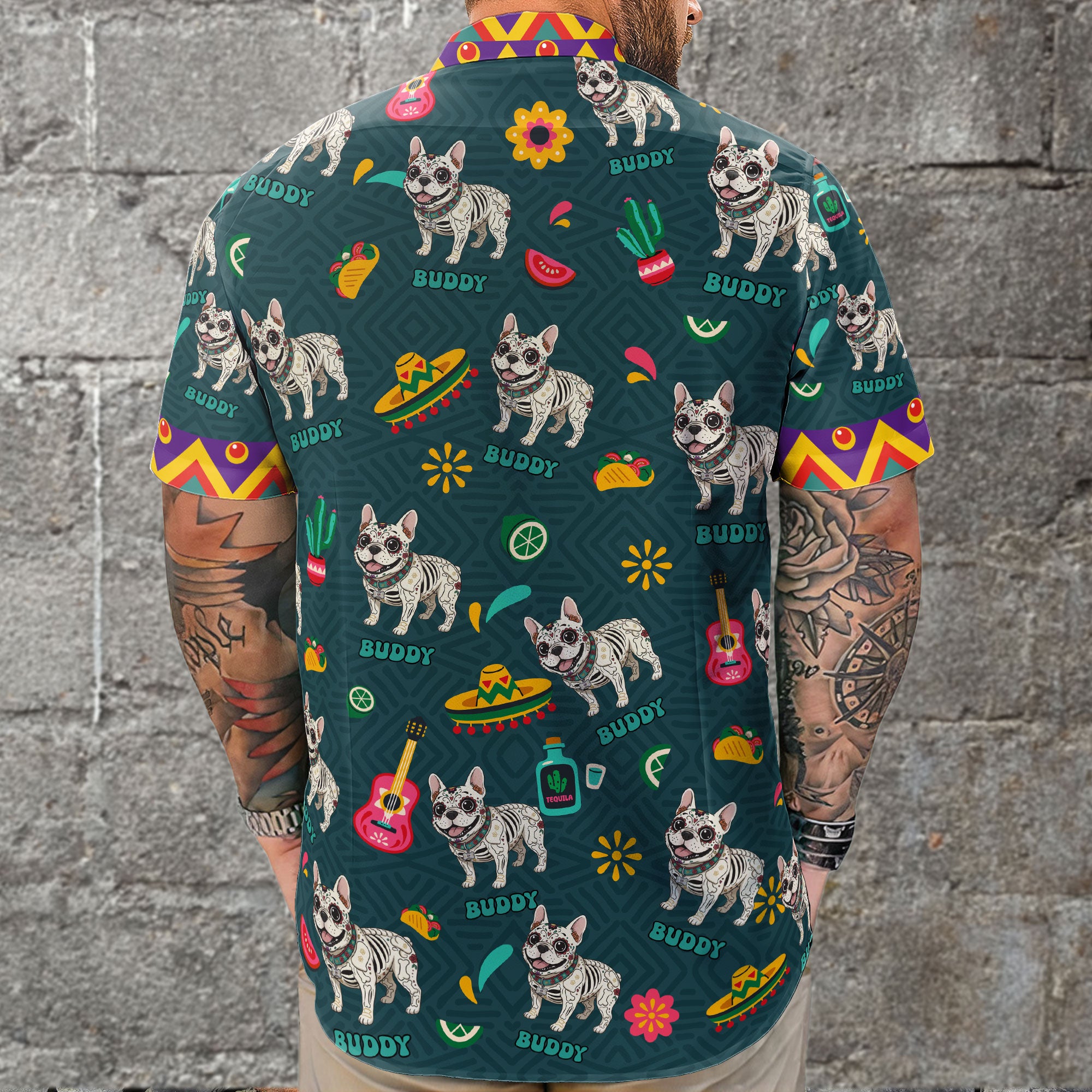 Dia De Los Muertos Custom Pet Photo Latinos Mexican - Personalized Hawaiian Shirt 2