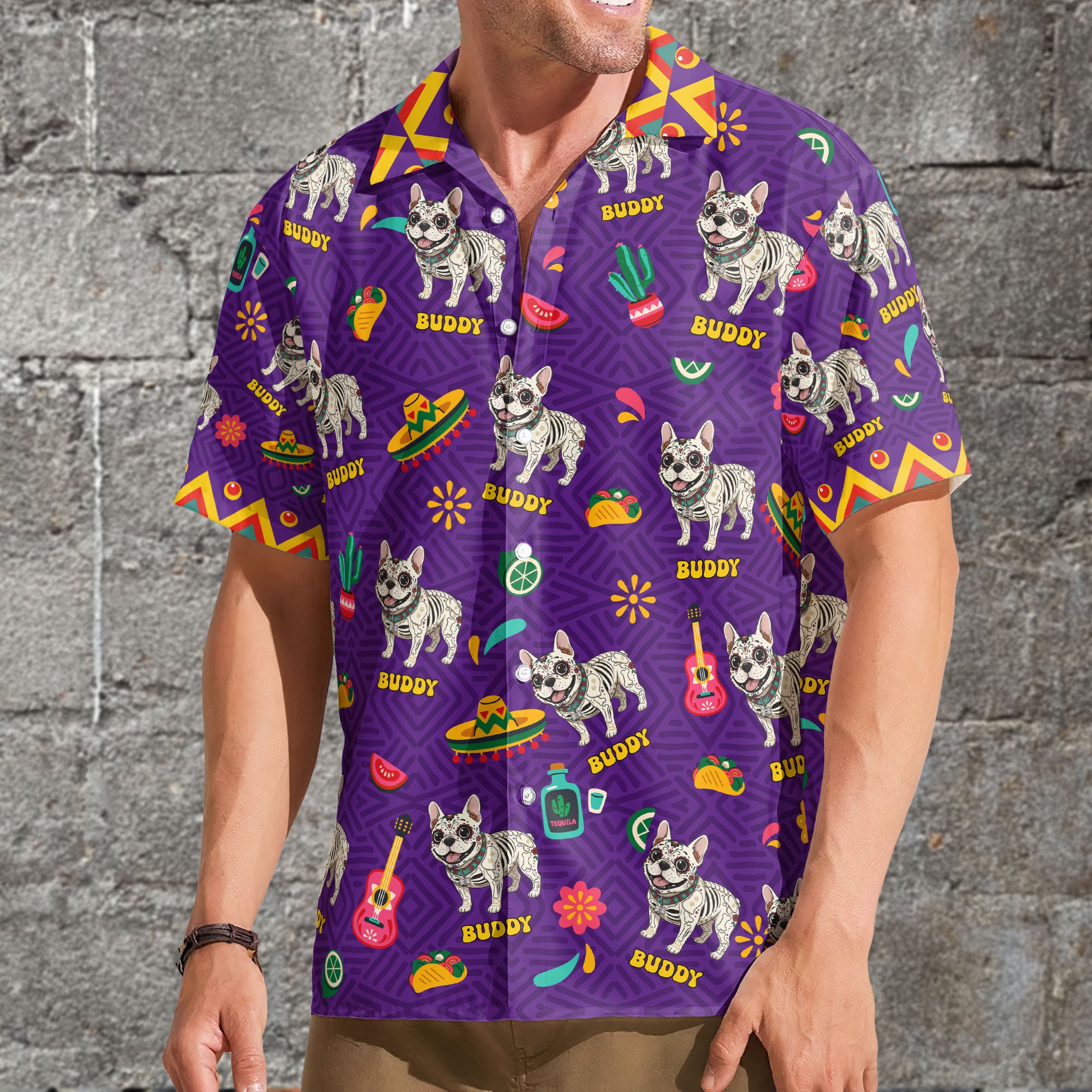 Dia De Los Muertos Custom Pet Photo Latinos Mexican - Personalized Hawaiian Shirt 4