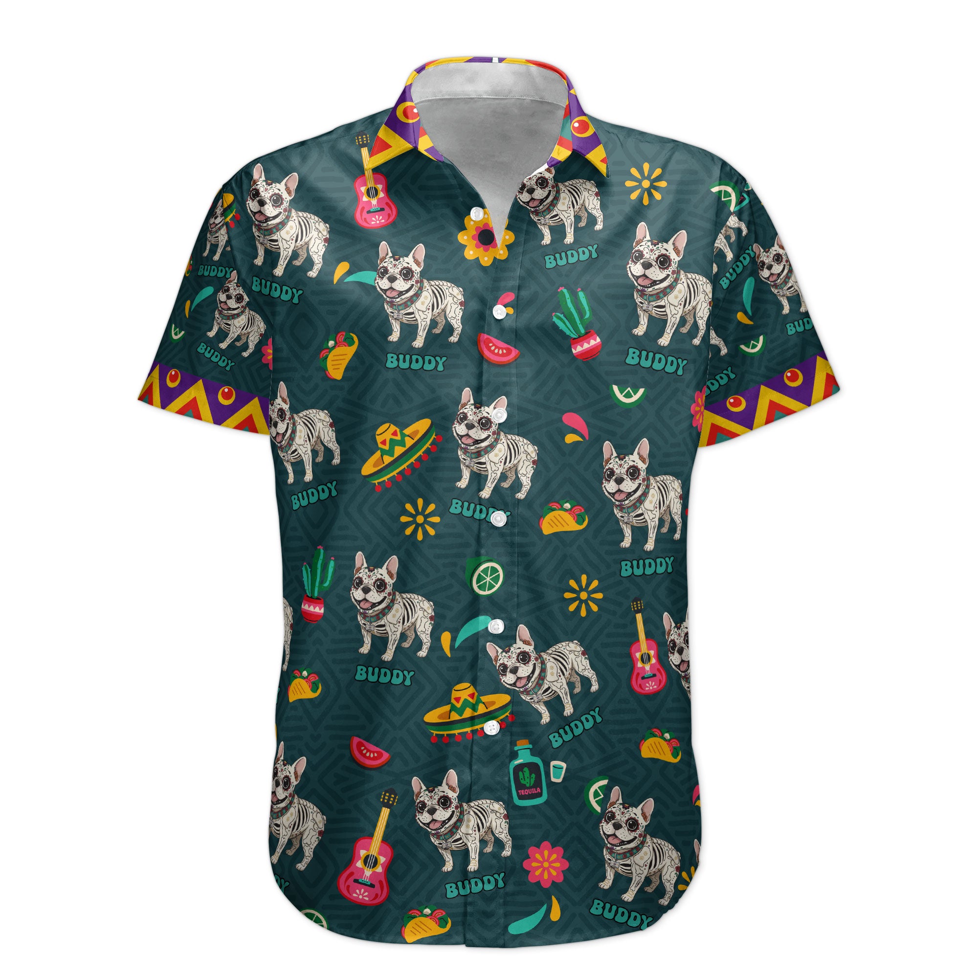 Dia De Los Muertos Custom Pet Photo Latinos Mexican - Personalized Hawaiian Shirt 5