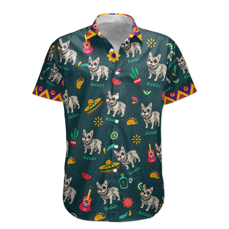 Dia De Los Muertos Custom Pet Photo Latinos Mexican - Personalized Hawaiian Shirt 5