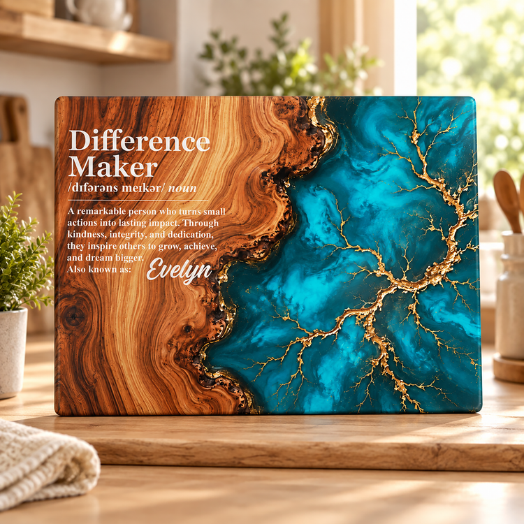 Difference Maker Definition Appreciation Charcuterie Tray Plaque, Coworker, Nurse, Doctor - Personalized Cutting Board 1