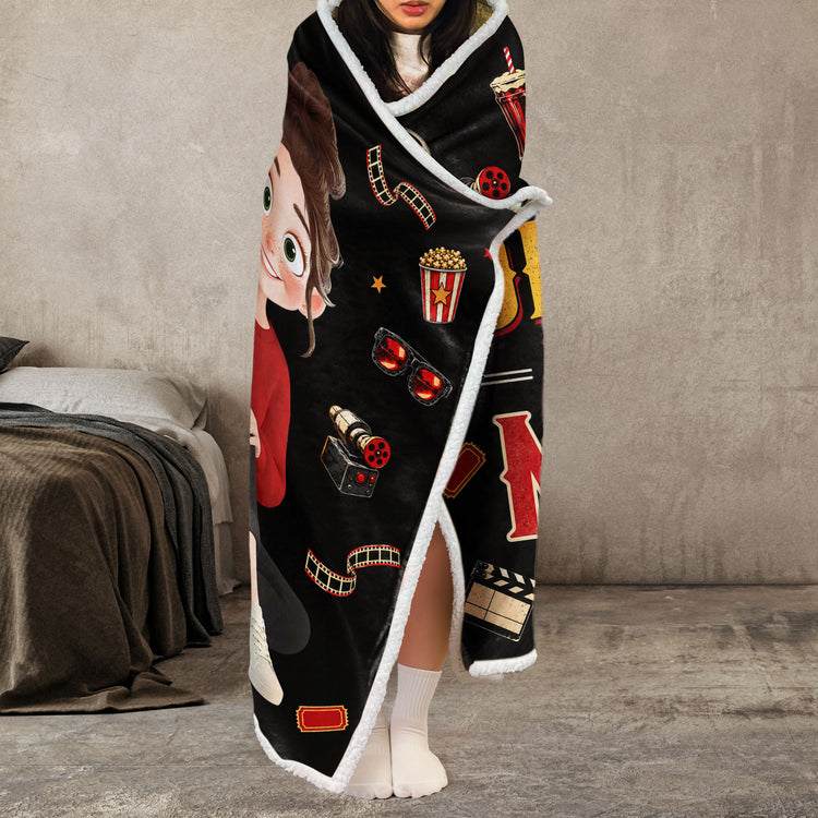 Do Not Disturb Movie Popcorn - Personalized Blanket 3