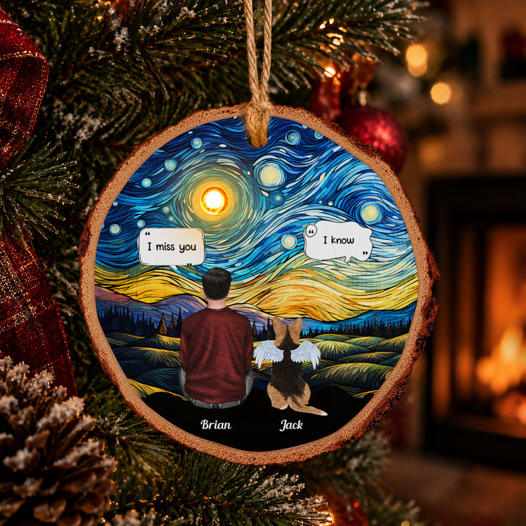 Dog Memorial, Cat Memorial, I Miss You - Personalized Ornament 1