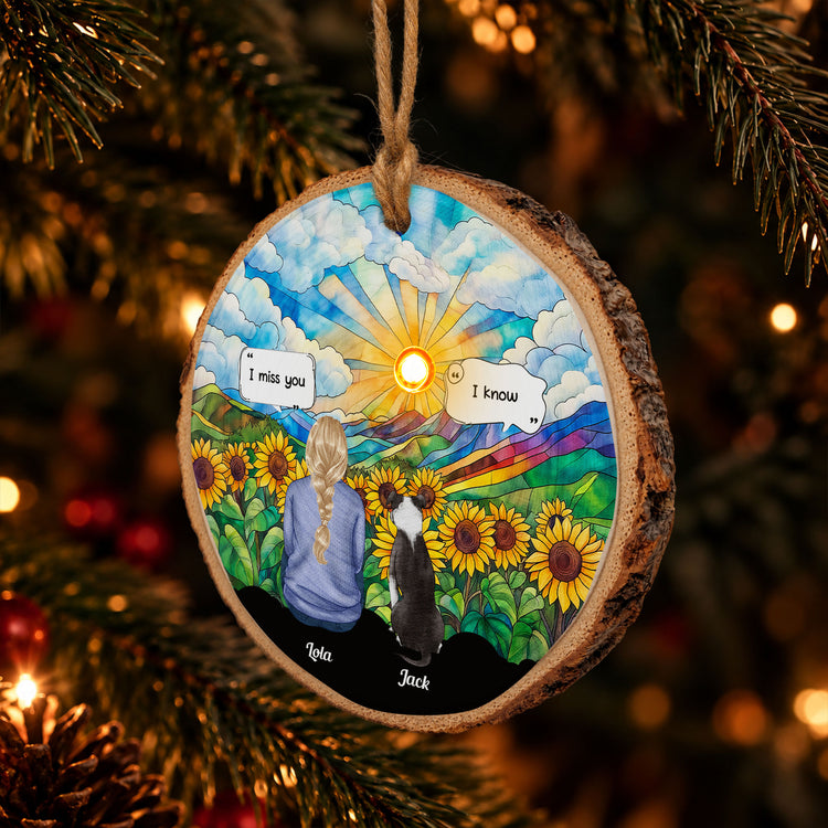 Dog Memorial, Cat Memorial, I Miss You - Personalized Ornament 2