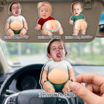 Drive Safe, Daddy Mommy Papa Nana - 3D Cute Squishy Kid & Baby - Personalized Car Visor Clip 1