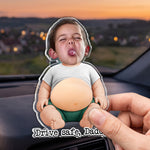 Drive Safe, Daddy Mommy Papa Nana - 3D Cute Squishy Kid & Baby - Personalized Car Visor Clip 4