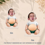 Drive Safe, Daddy Mommy Papa Nana - 3D Cute Squishy Kid & Baby - Personalized Rear View Mirror Accessory 3