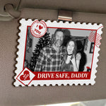 Drive Safe Daddy Postage Stamp - Personalized Car Visor Clip 2