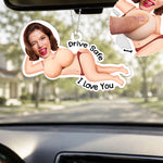 Drive Safe I Love You - 3D Funny Squishy Gift For Him, Husband, Boyfriend - Personalized Rear View Mirror Accessory 4
