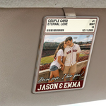 Drive Safe I Love You Couple Trading Card Custom Photo - Personalized Visor Clip 3