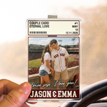 Drive Safe I Love You Couple Trading Card Custom Photo - Personalized Visor Clip 4