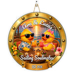 Duck Couples Cruise Door Signs Stateroom Decor Cruising Couple Vacation, Honey Moon - Personalized Wood Sign 3