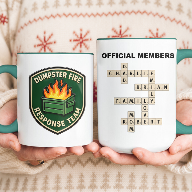 Dumpster Fire Response Team - Custom Crossword Names - Personalized Mug 6