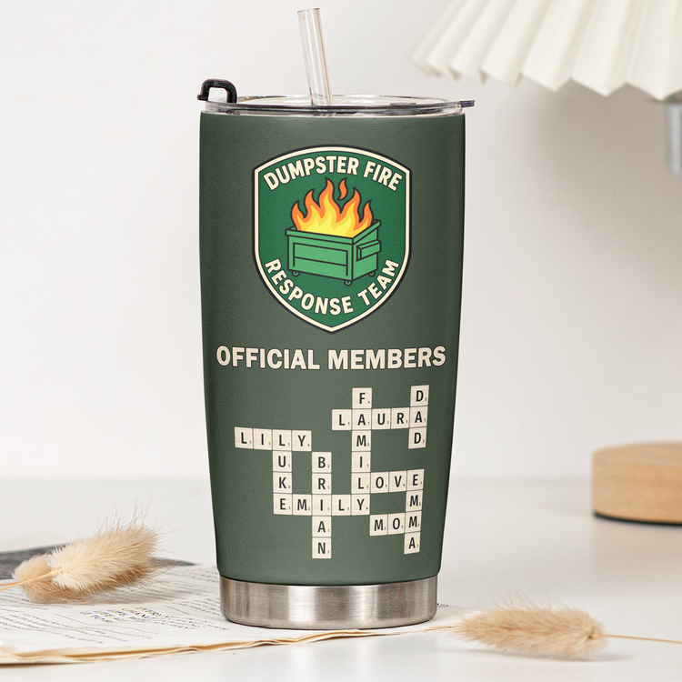 Dumpster Fire Response Team - Custom Crossword Names - Personalized Tumbler 5
