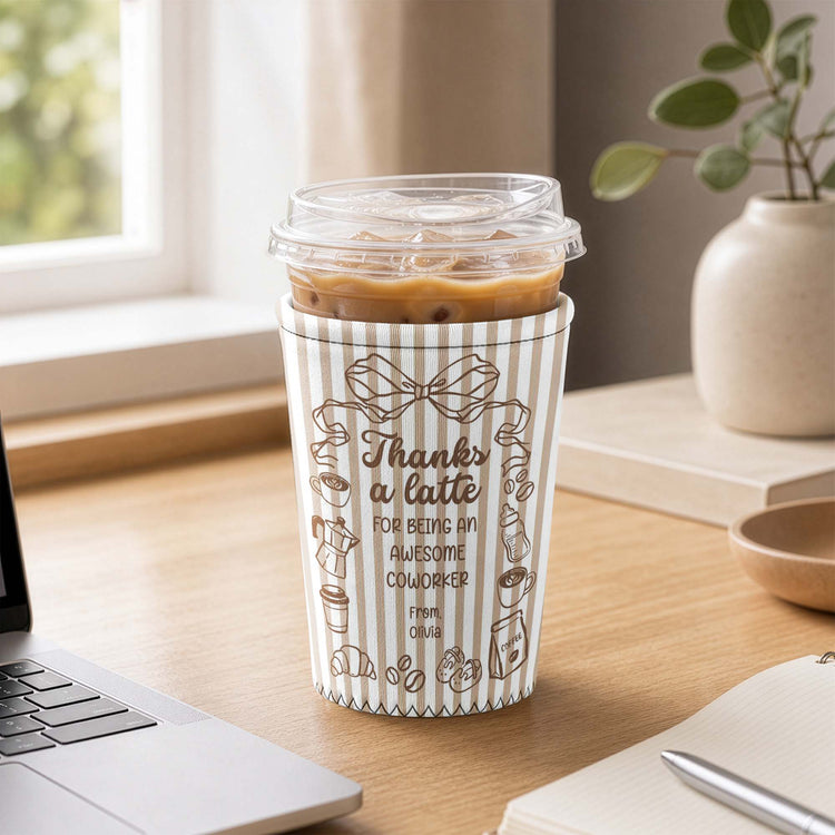 Employee Coworker Appreciation Thank You End Of Year Gift - Personalized Iced Coffee Sleeve 3
