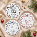 Engaged Ornament Custom Engagement Gifts For Couple First Christmas Engaged - Personalized Ornament 1