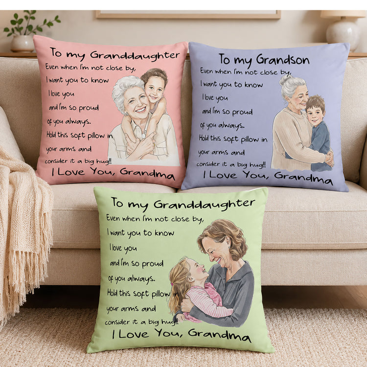 Even When I'M Not Close Gift For Grandkids Watercolor Photo - Personalized Pillow 1
