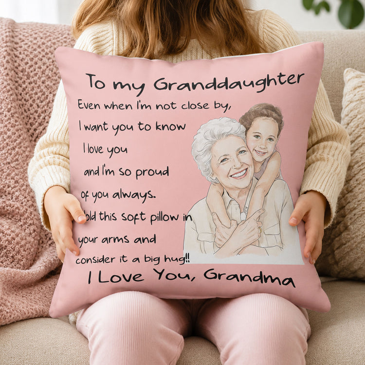 Even When I'M Not Close Gift For Grandkids Watercolor Photo - Personalized Pillow 2