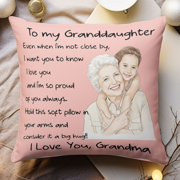 Even When I'M Not Close Gift For Grandkids Watercolor Photo - Personalized Pillow 3