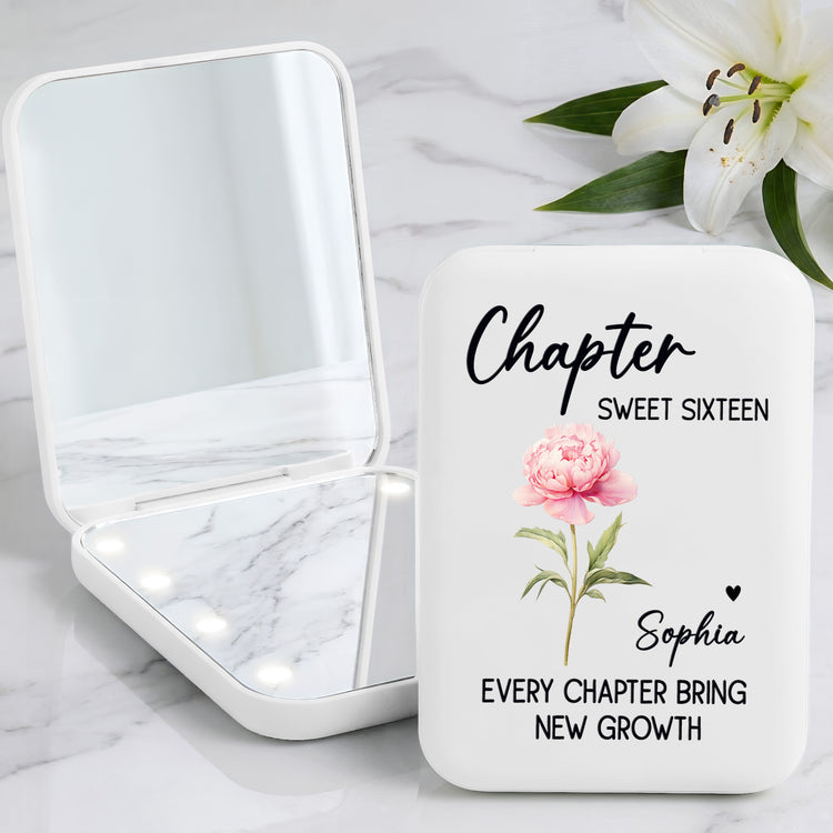 Every Chapter Brings New Growth - Custom Birth Flower Birthday Gifts For Daughter - Personalized Mirror 2