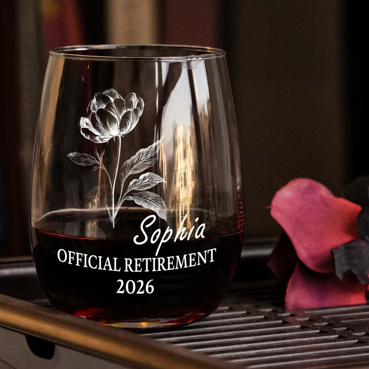 Every Sip Tastes Like It's Not My Problem Anymore Birth Flower - Personalized Wine Glass 2