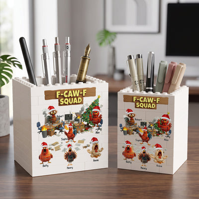 F-Caw-F Squad - Funny White Elephant Party Exchange Gift For Coworker Team - Personalized Pen Holder